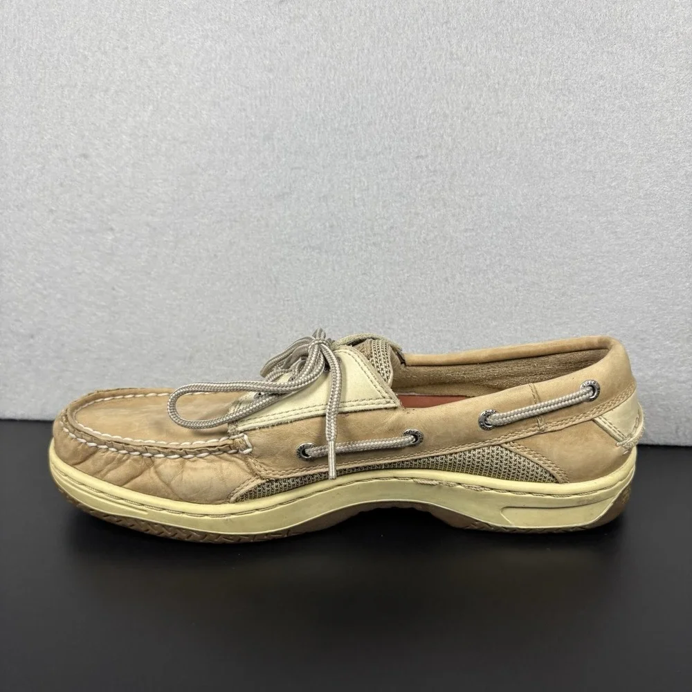 SPERRY Top Sider Men's Billfish 3 Eye Boat Shoes TAN/BEIGE 0799023 Size 9.5M